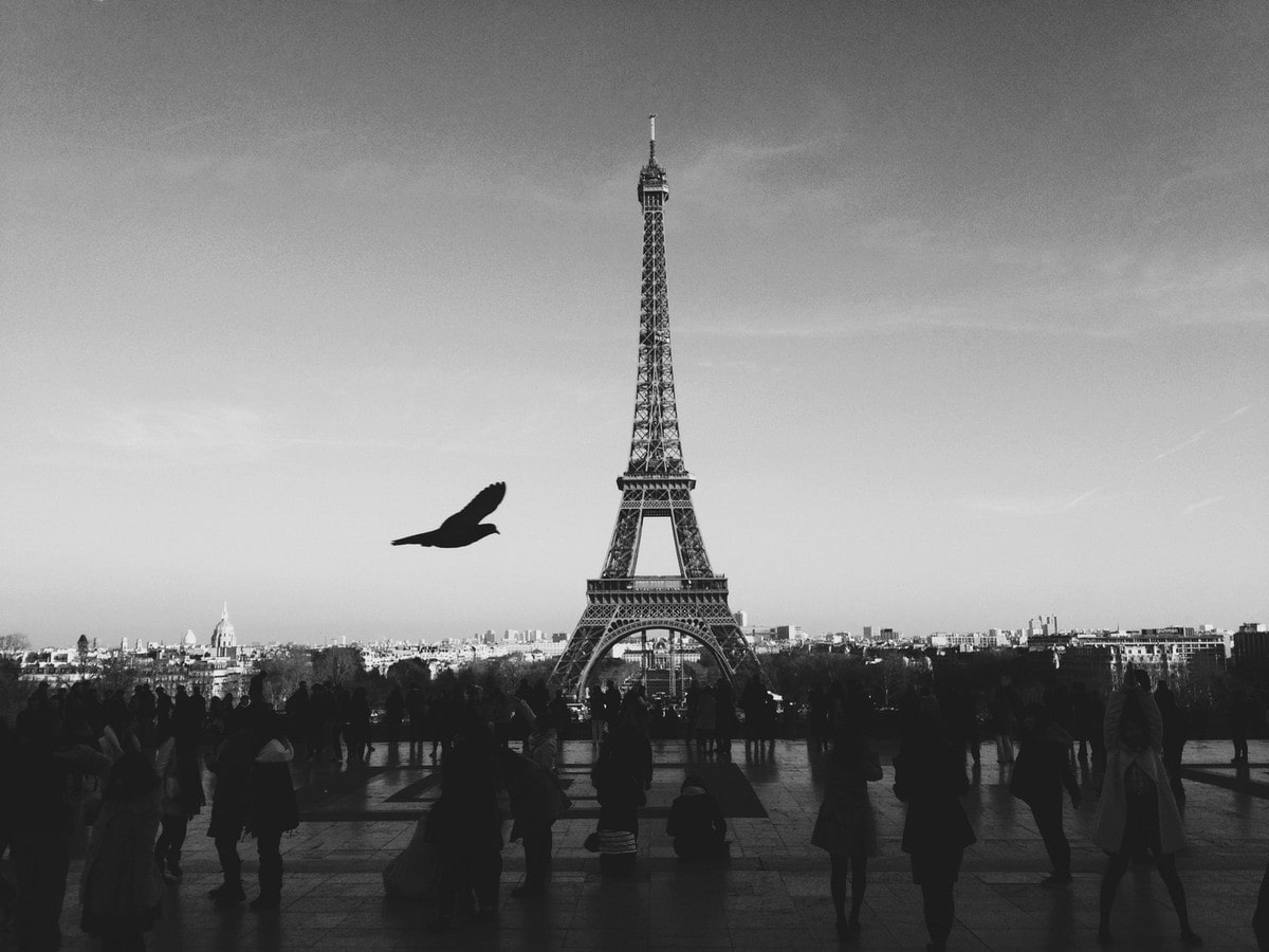 wallpaper et fond d'écran Paris noir et blanc paysage France Tour Eiffel voyage