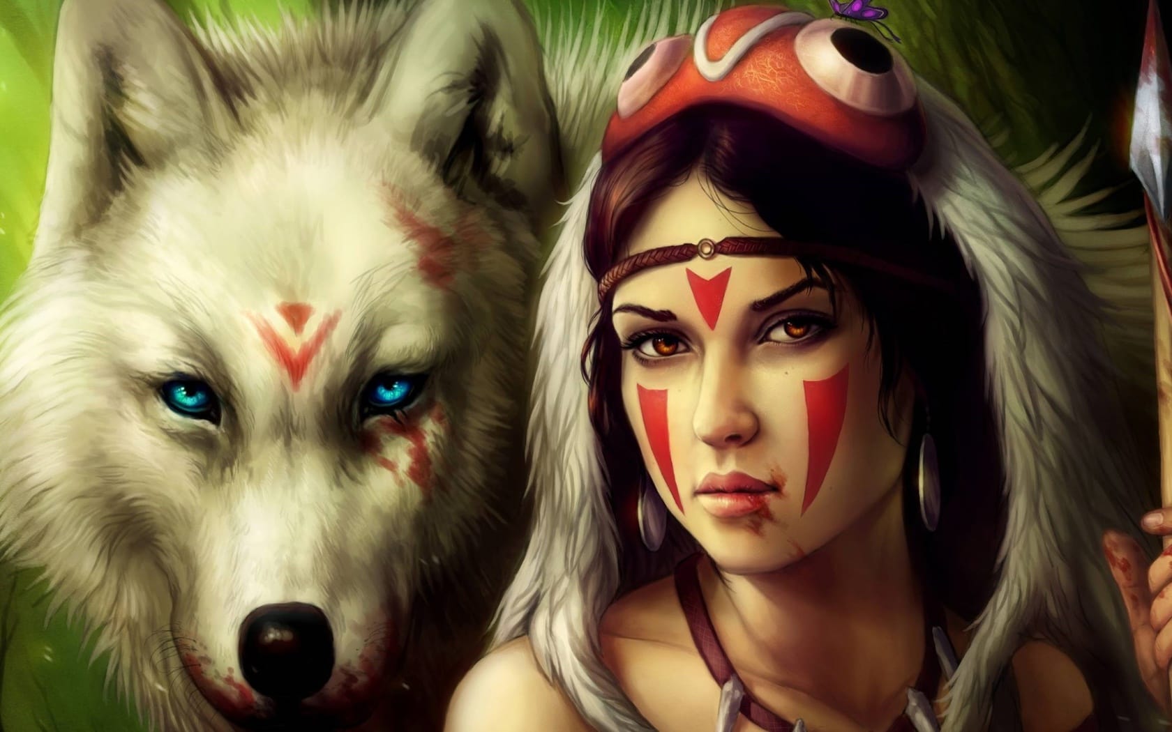 wallpaper et fond d'écran fantaisie loup femme