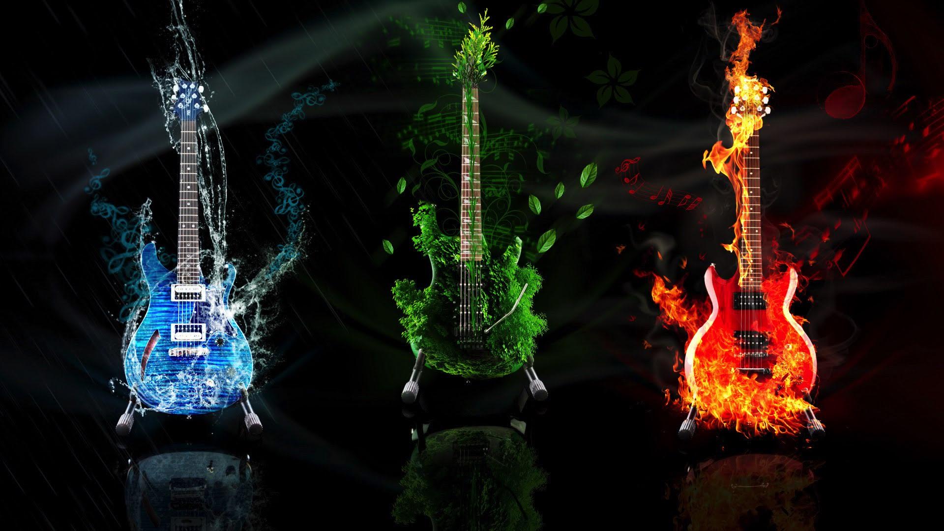 wallpaper et fond d'écran guitare art graphique music musique instrument guitars numérique couleurs