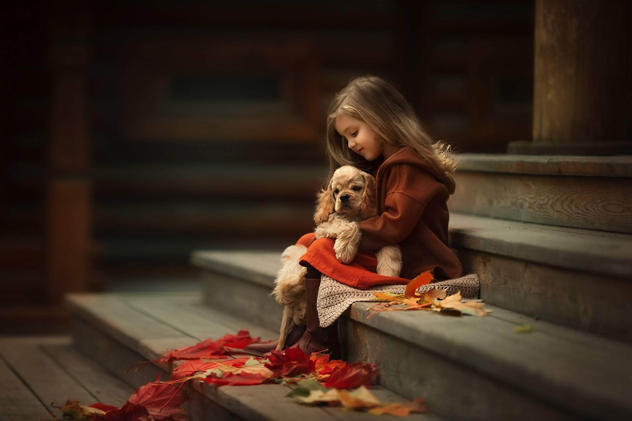 wallpaper et fond d'écran enfant animaux tendresse child dog chien affection tenderness animaux amour