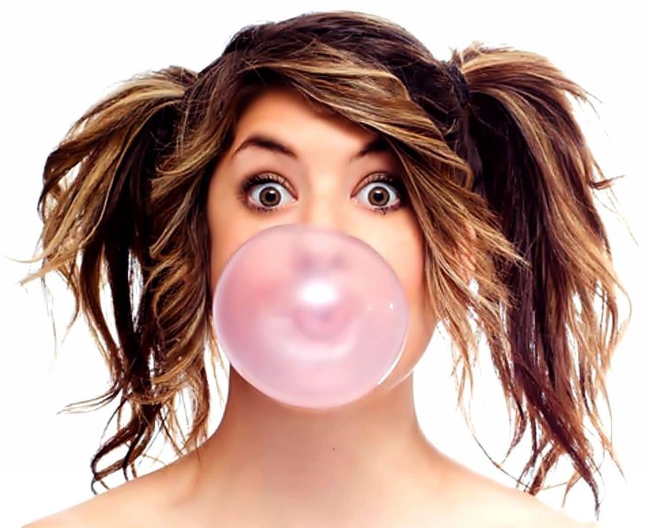 wallpaper et fond d'écran bulle Chewing gum femme