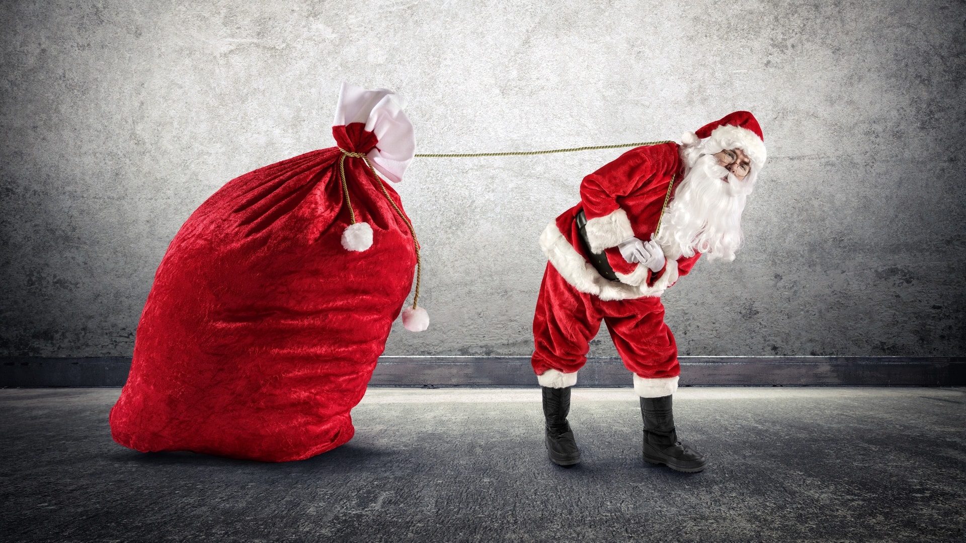 wallpaper et fond d'écran sac père noël hotte Santa claus fête hiver célébration