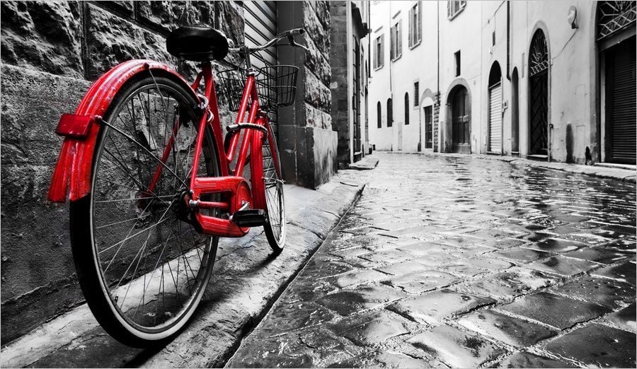 wallpaper et fond d'écran rue vélo noir et blanc