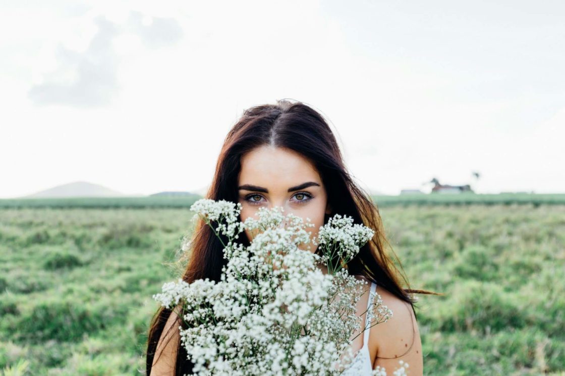 wallpaper et fond d'écran femme fleurs caché