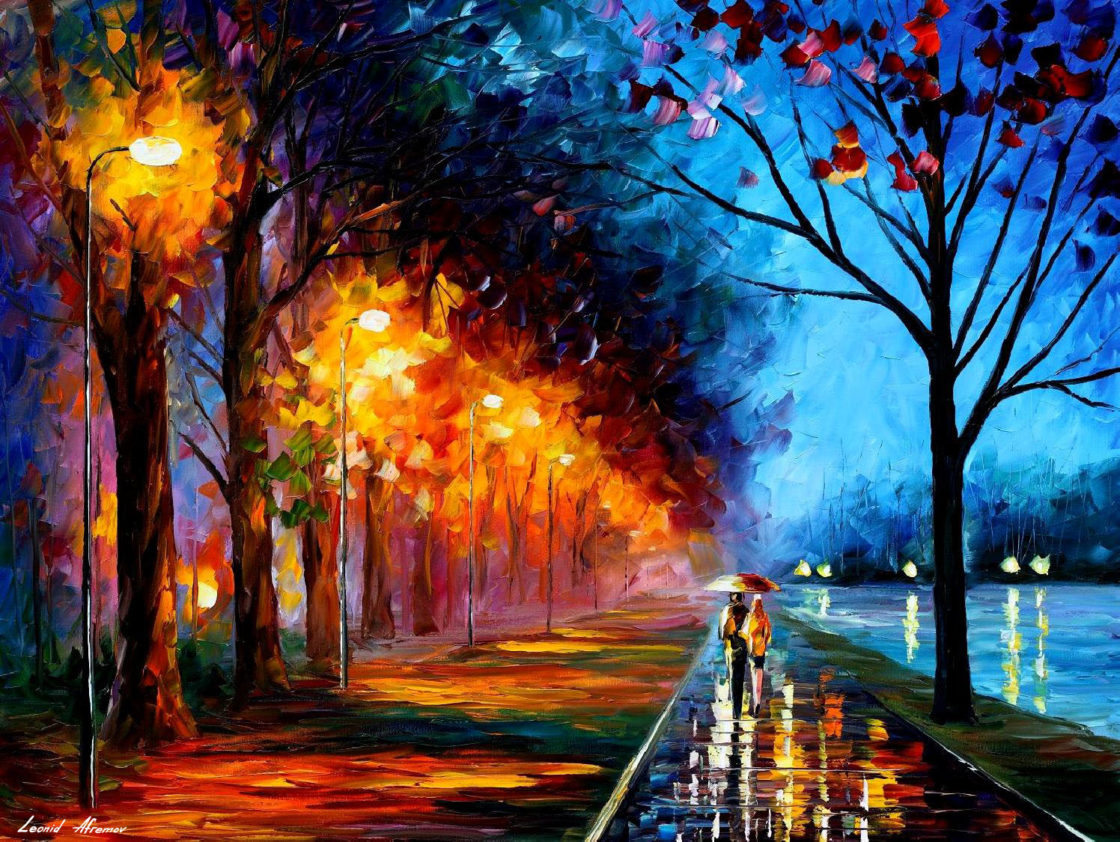 image picture painting peinture artiste paysage couleurs art Artist pinceaux Leonid Afremov nature oeuvre toile tableau magnifique oeuvre d'art