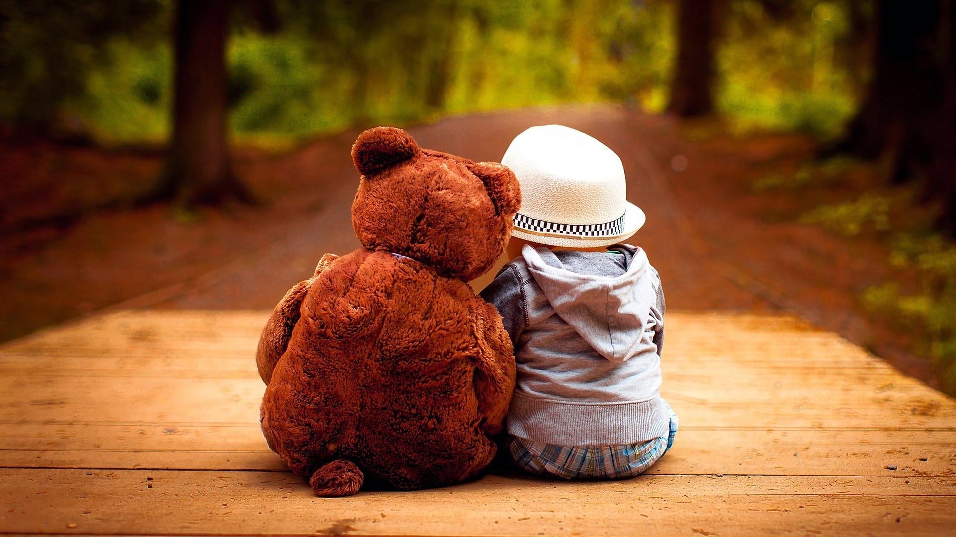 wallpaper et fond d'écran enfant nounours tendresse