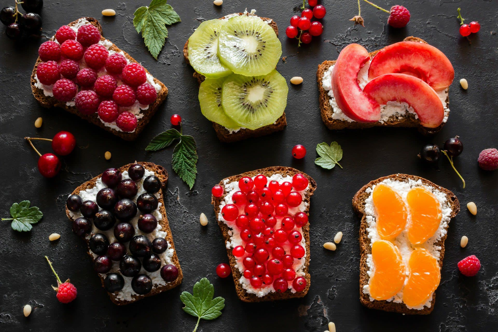 wallpaper et fond d'écran toasts fruits nourriture cuisine