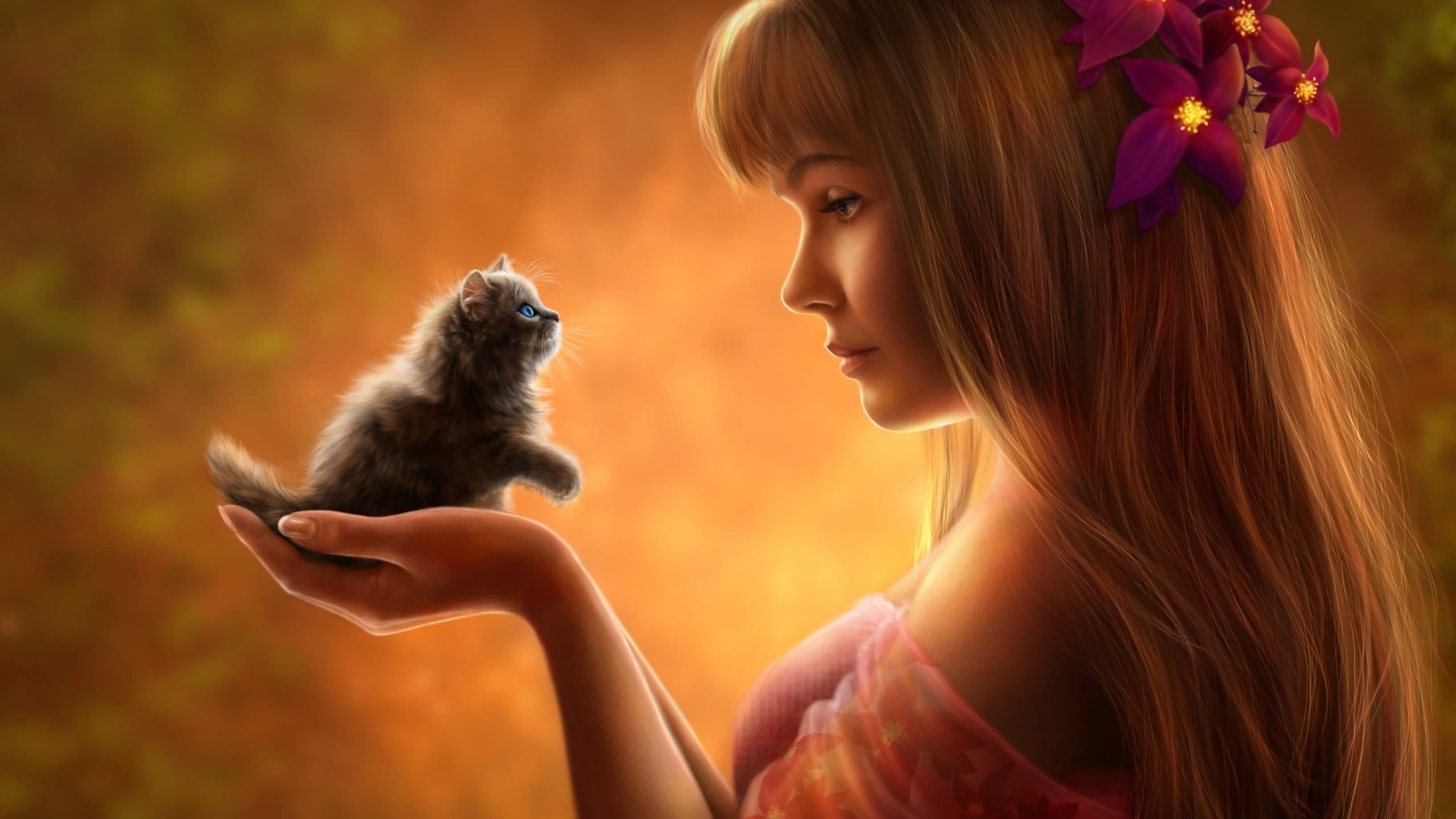 wallpaper et fond d'écran fantasy tendresse fille fantastique image