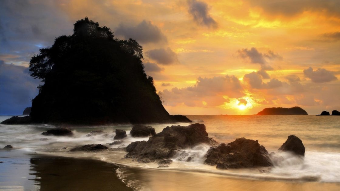 wallpaper et fond d'écran nature paysage mer plage coucher de soleil