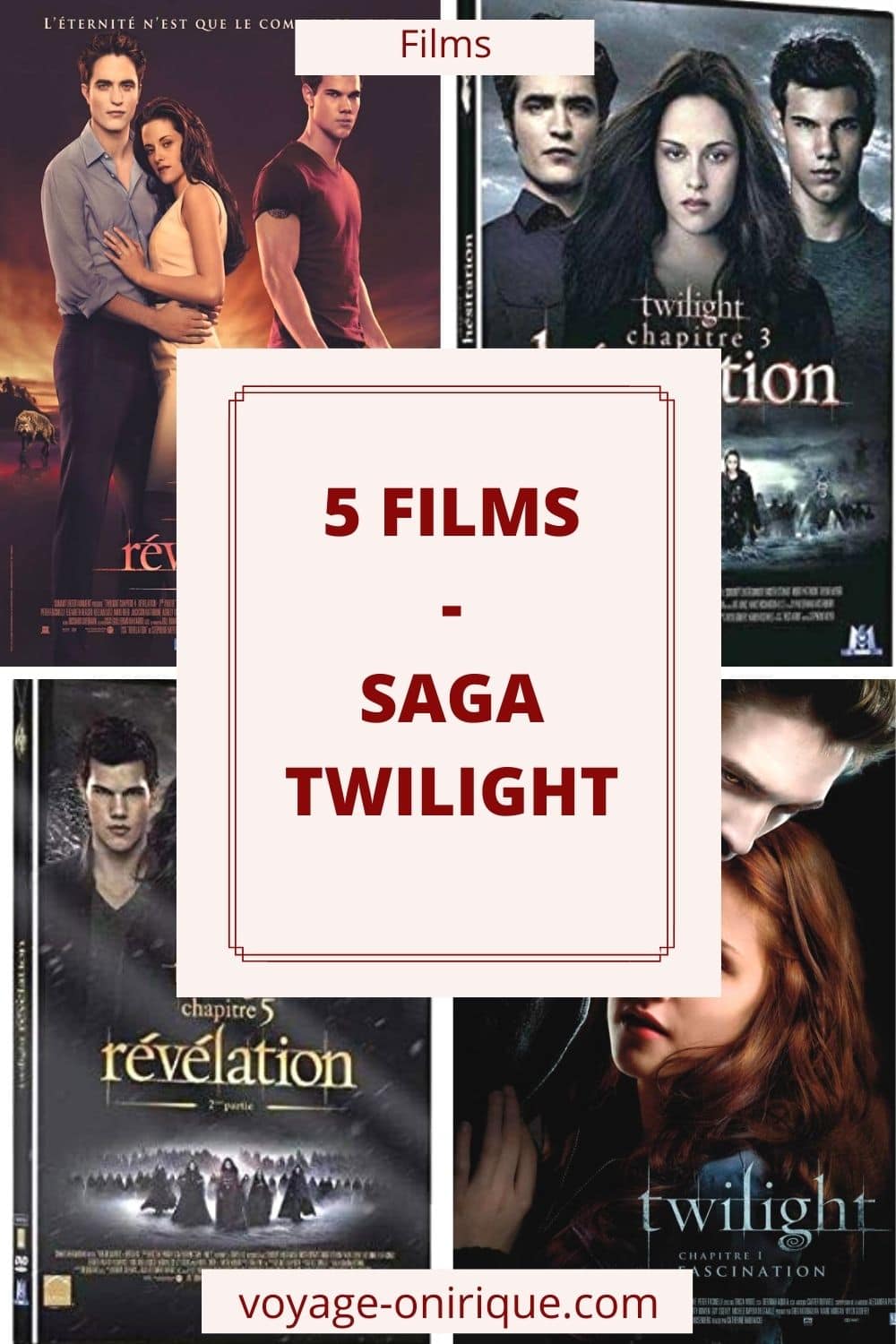 5 films - Saga Twilight films cinéma série