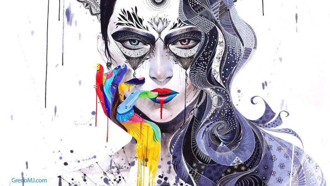 wallpaper et fond d'écran Art artiste femme portrait illustrateur peinture