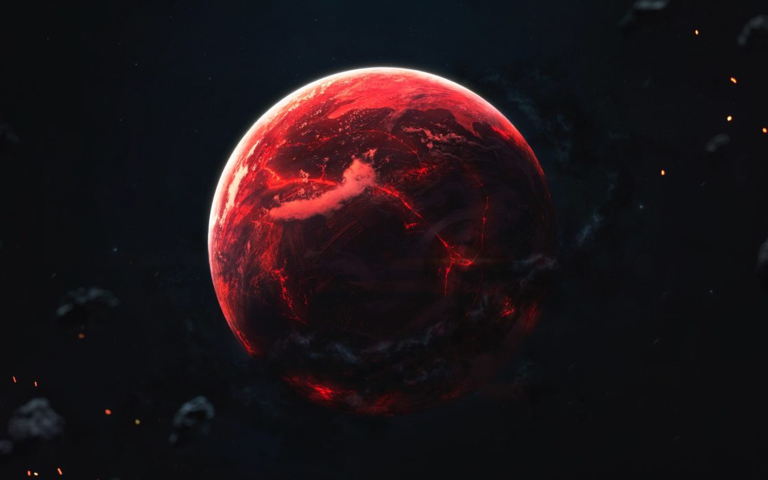 wallpaper et fond d'écran rouge planète espace univers ciel