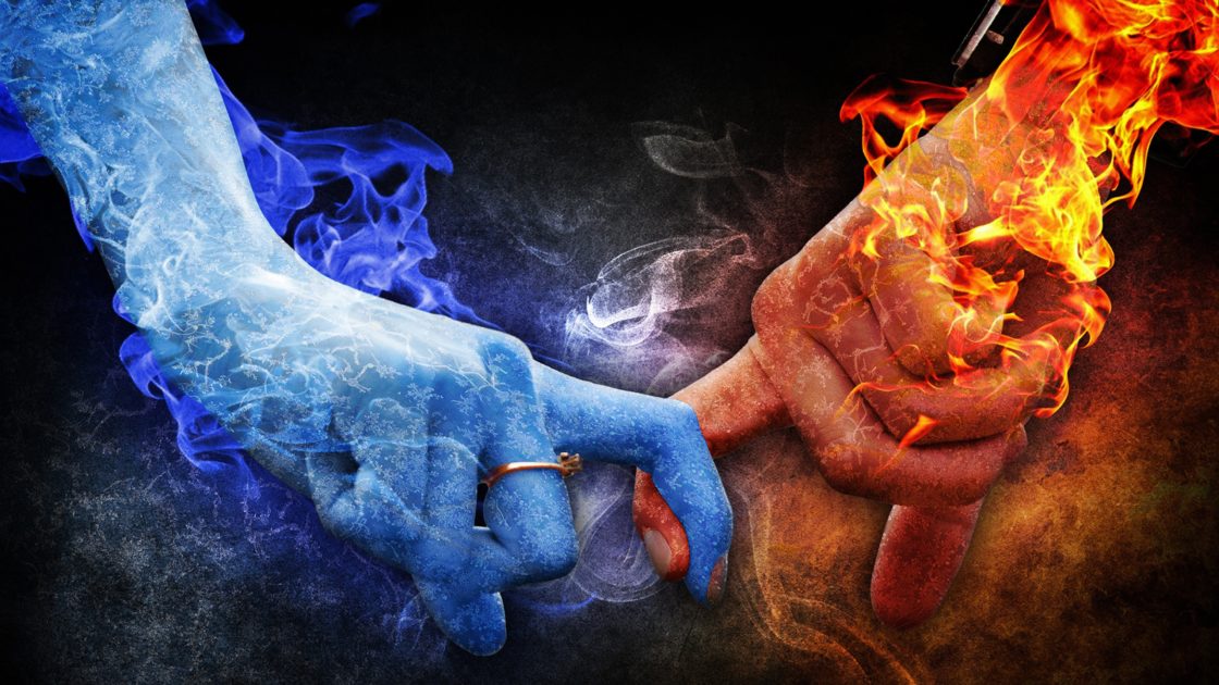wallpaper et fond d'écran mains feu glace graphique numérique art digital