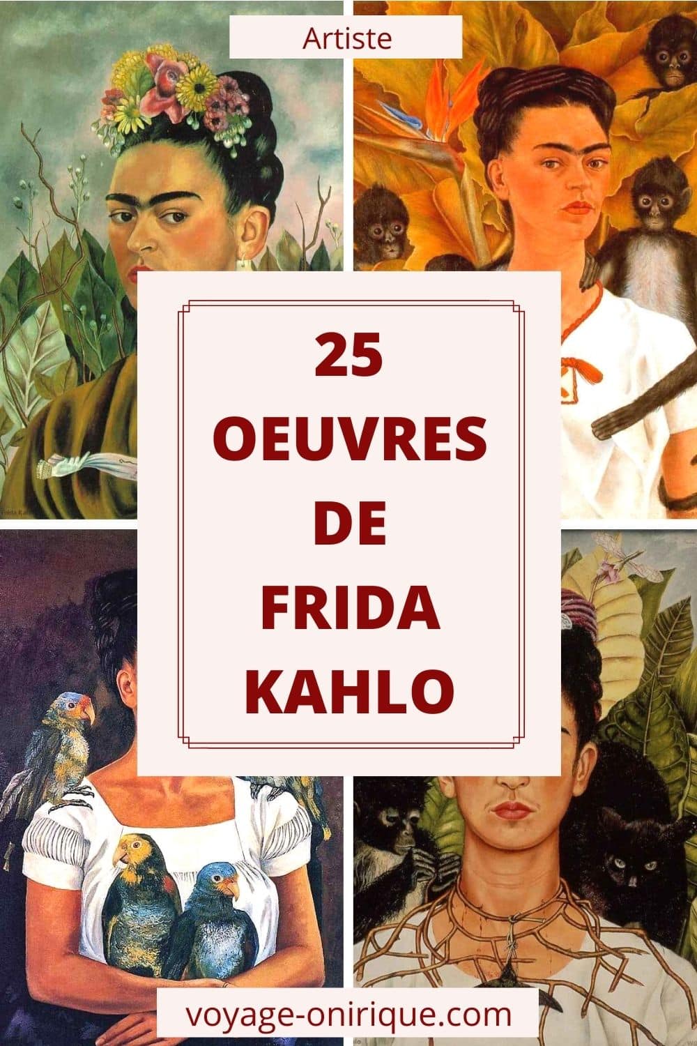 image picture art artiste artist célébrité peinture painting peintre auto portrait toile tableau oeuvre d'art oeuvre création 25 Oeuvres de Frida Kahlo