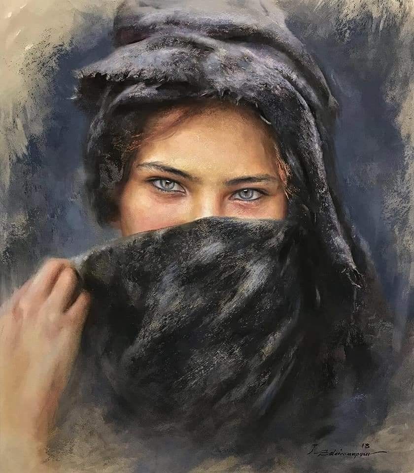 image artiste Artist art painting peinture peintre portrait femme paysage fleurs illustration illustrateur Javad Soleimanpour