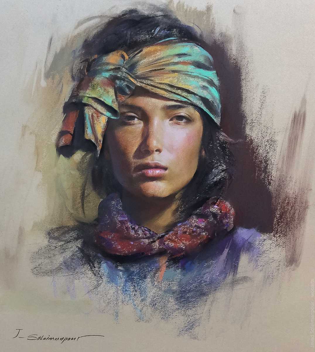 image artiste Artist art painting peinture peintre portrait femme paysage fleurs illustration illustrateur Javad Soleimanpour