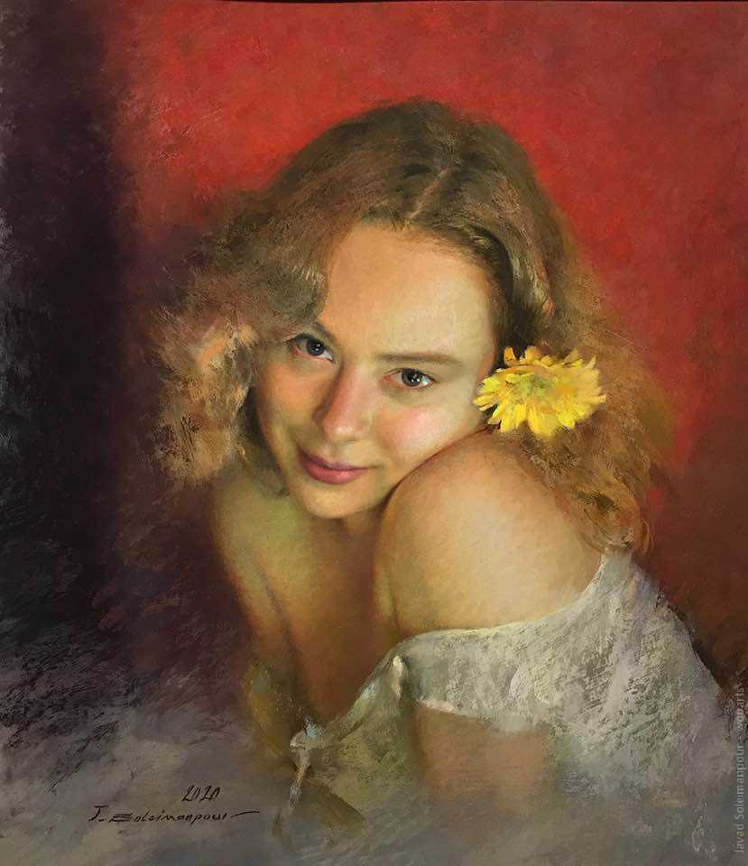image artiste Artist art painting peinture peintre portrait femme paysage fleurs illustration illustrateur Javad Soleimanpour