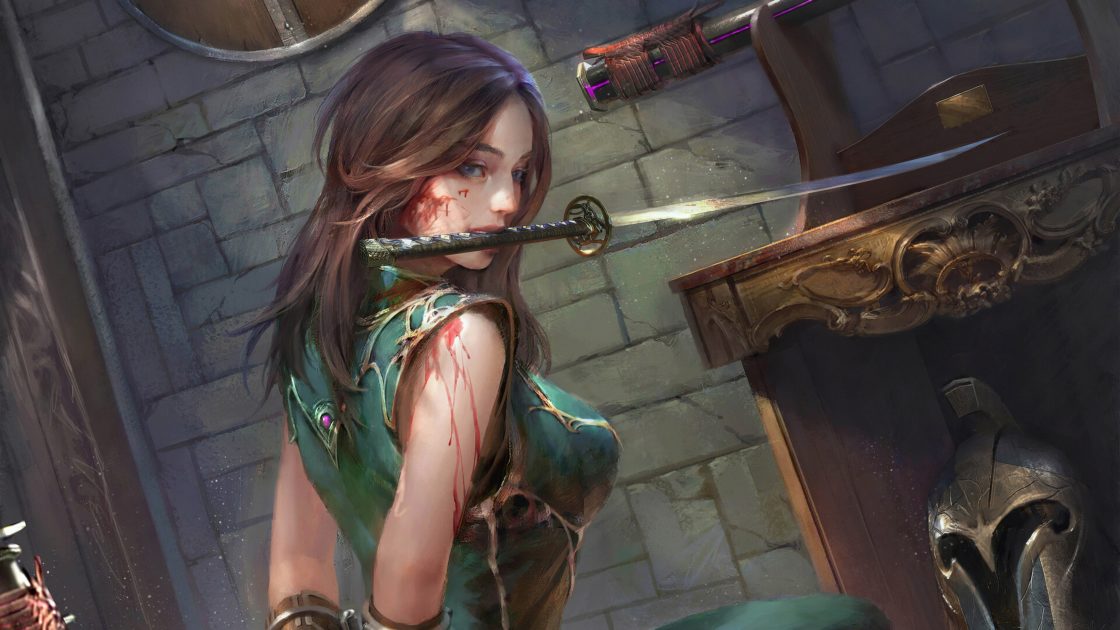 wallpaper et fond d'écran femme sabre woman fantasy fantastique japonais