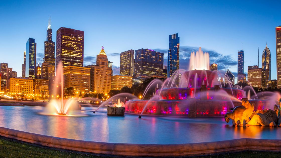 wallpaper et fond d'écran fontaine Chicago pays paysage nature eau voyage travel tourisme
