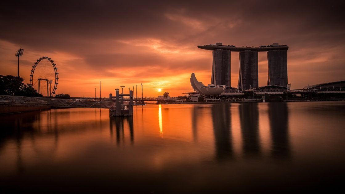 wallpaper et fond d'écran sunset coucher de soleil Singapour ville paysage nature voyage travel tourisme