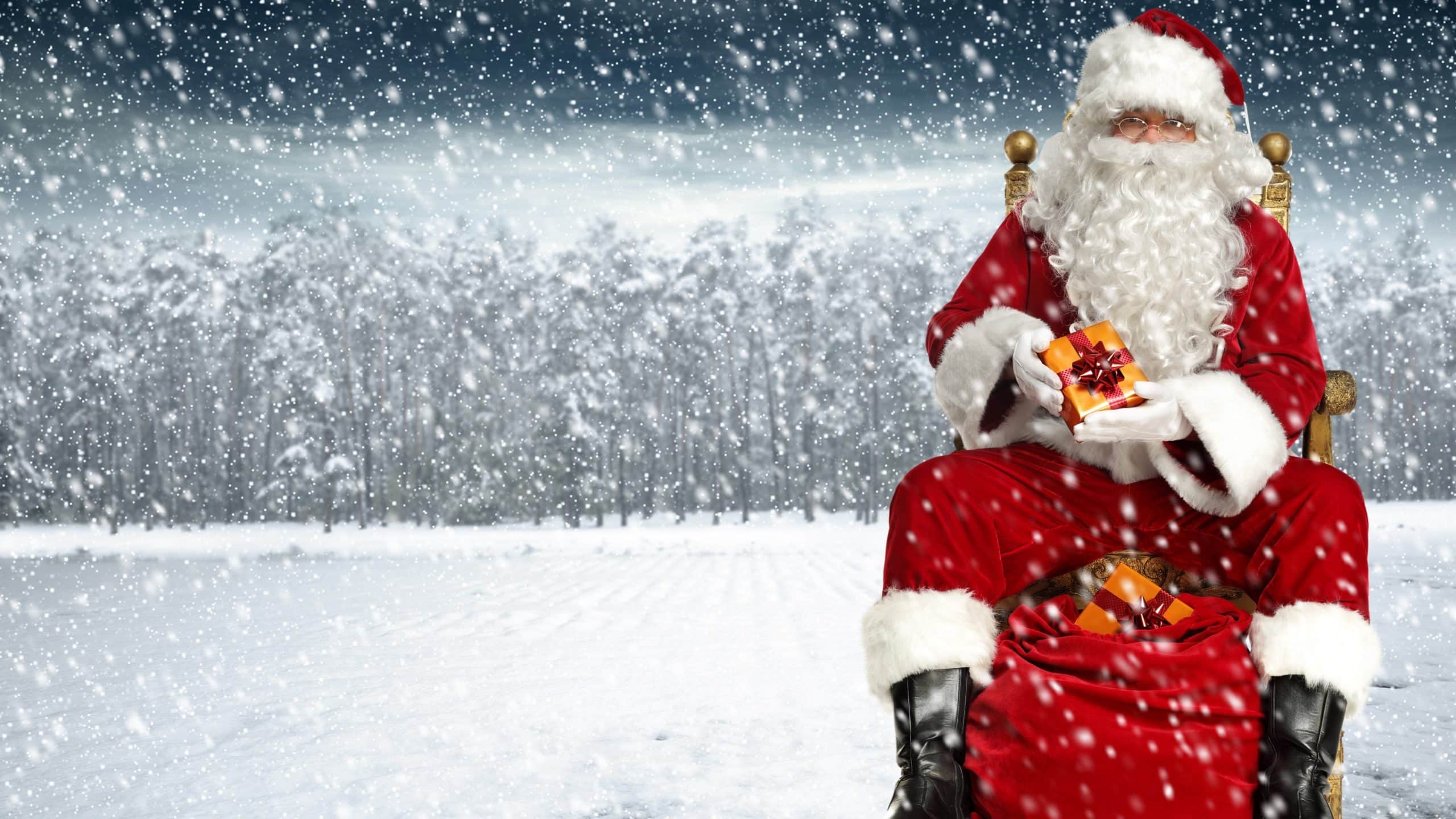 wallpaper et fond d'écran sac père noël hotte Santa claus fête hiver célébration