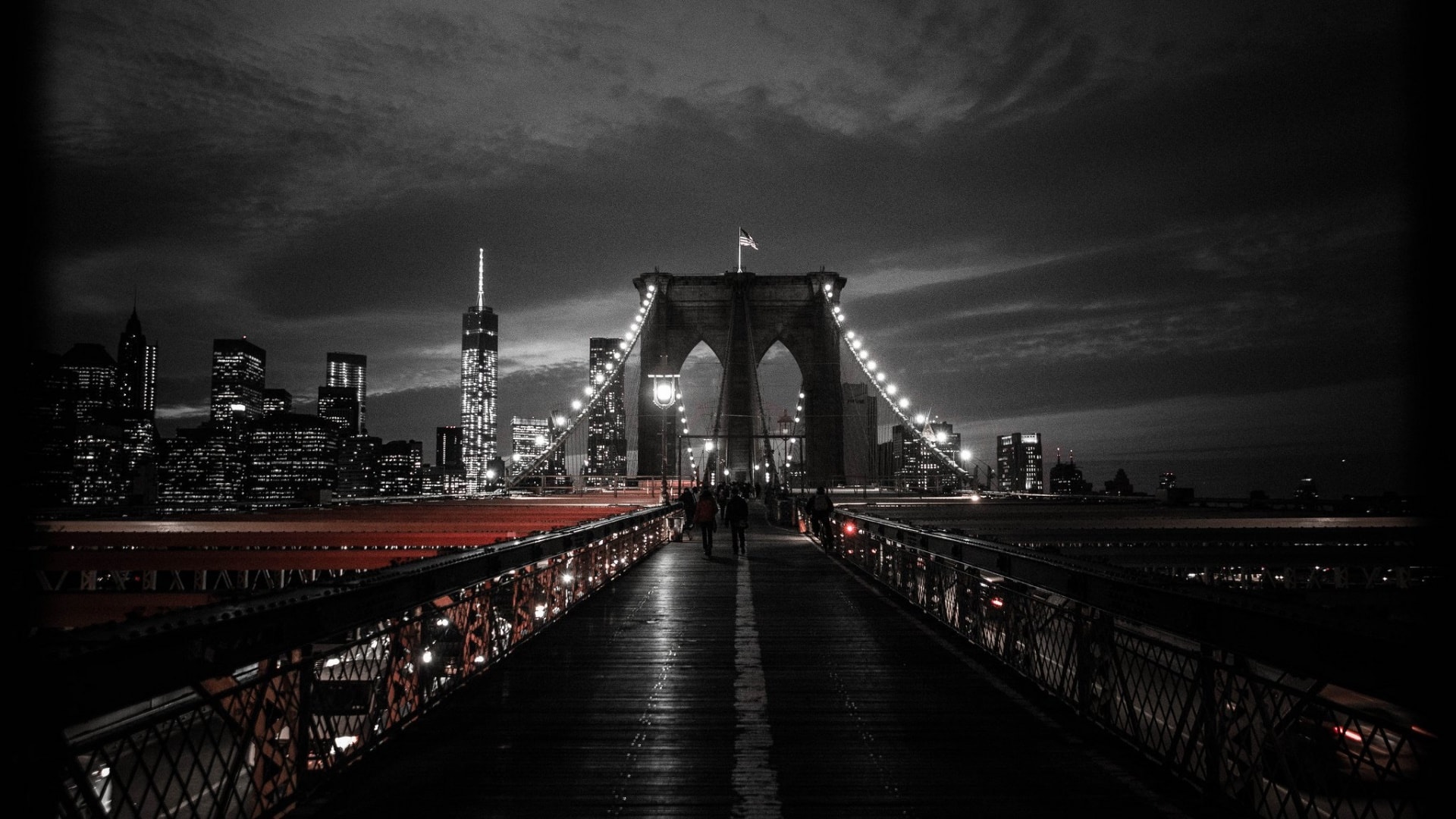 wallpaper et fond d'écran pont Brooklyn noir & blanc monument paysage bridge voyage travel tourisme Amérique