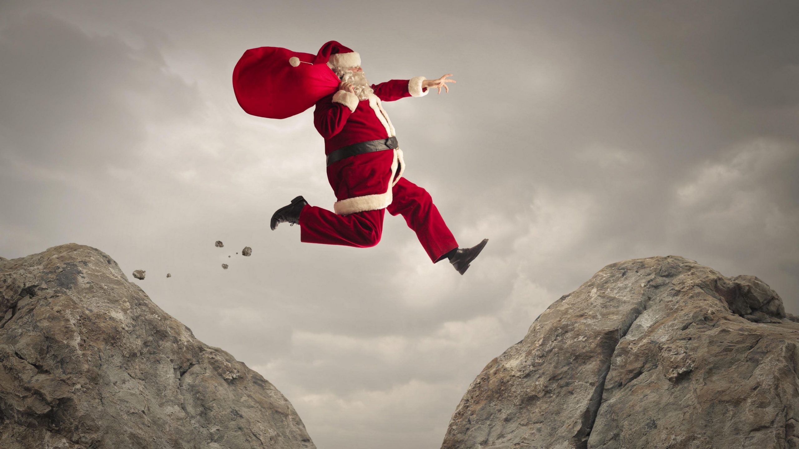 wallpaper et fond d'écran sac père noël hotte Santa claus fête hiver célébration