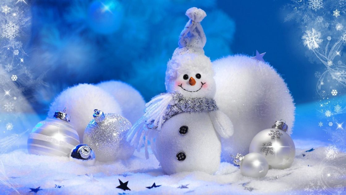 wallpaper et fond d'écran bonhomme de neige Noël neige hiver Christmas boule Snowman fête célébration