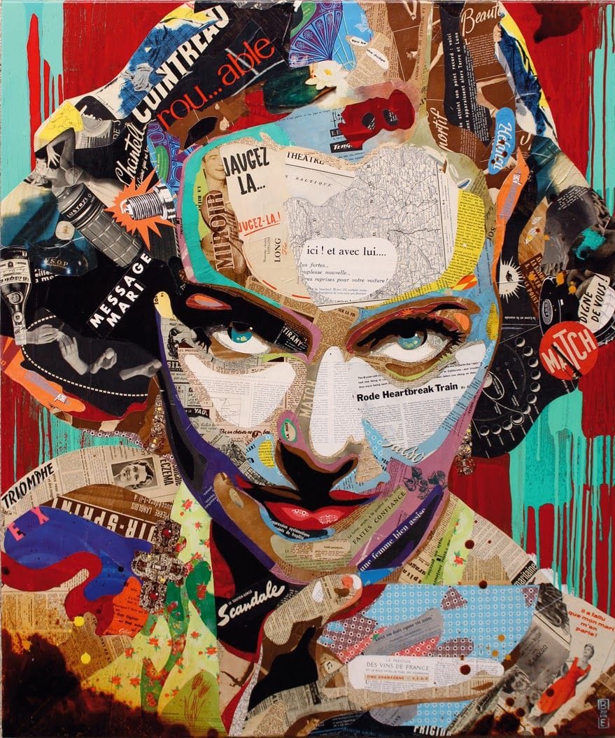 image art artiste artist peintre painting peinture portrait talent femme homme célébrité illustration collage toile oeuvre