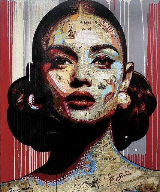 image art artiste artist peintre painting peinture portrait talent femme homme célébrité illustration collage toile oeuvre