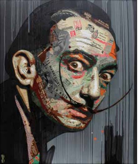 image art artiste artist peintre painting peinture portrait talent femme homme célébrité illustration collage toile oeuvre