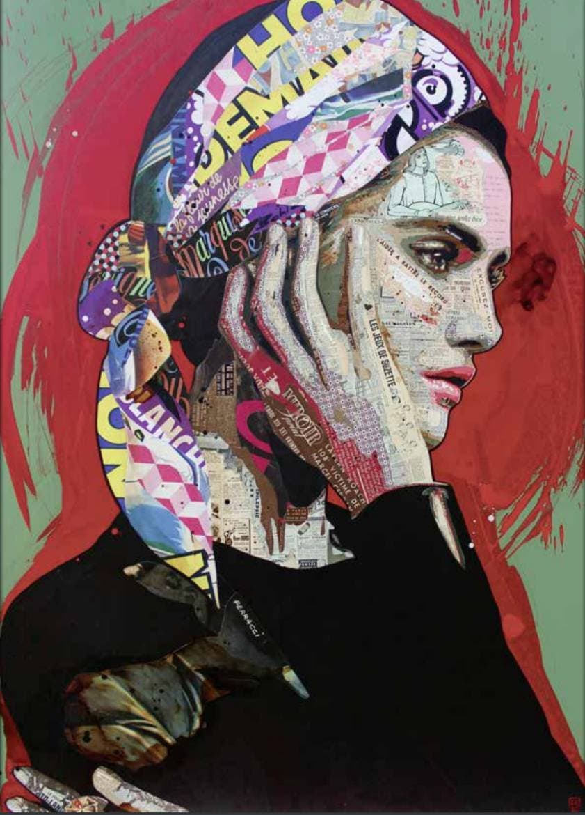 image art artiste artist peintre painting peinture portrait talent femme homme célébrité illustration collage toile oeuvre