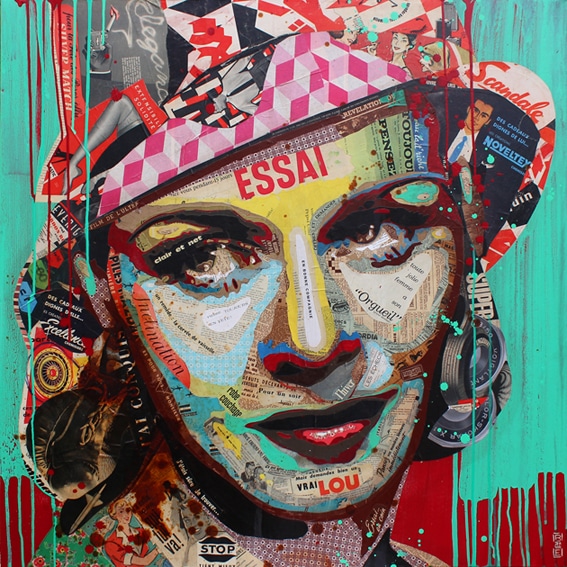 image art artiste artist peintre painting peinture portrait talent femme homme célébrité illustration collage toile oeuvre