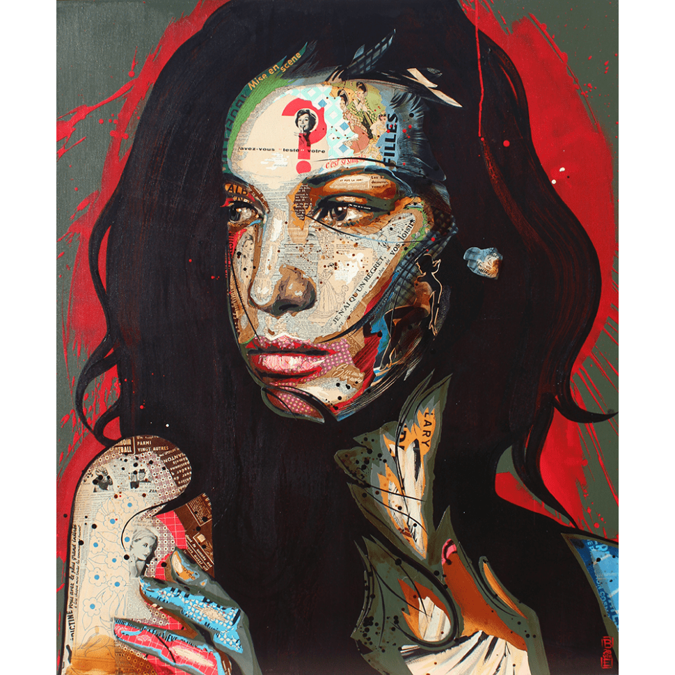 image art artiste artist peintre painting peinture portrait talent femme homme célébrité illustration collage toile oeuvre