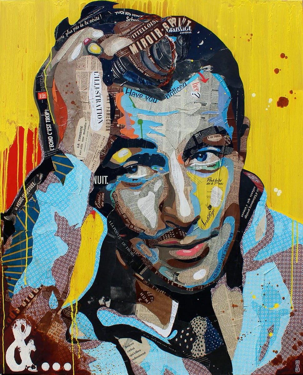 image art artiste artist peintre painting peinture portrait talent femme homme célébrité illustration collage toile oeuvre