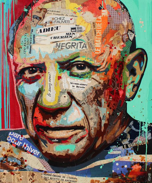 image art artiste artist peintre painting peinture portrait talent femme homme célébrité illustration collage toile oeuvre