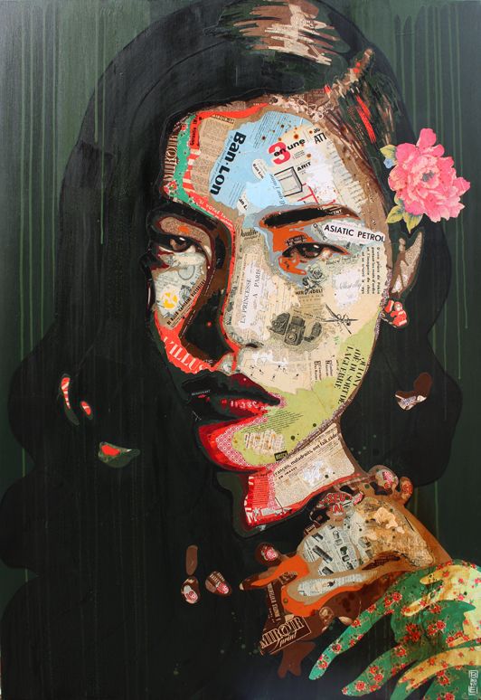 image art artiste artist peintre painting peinture portrait talent femme homme célébrité illustration collage toile oeuvre