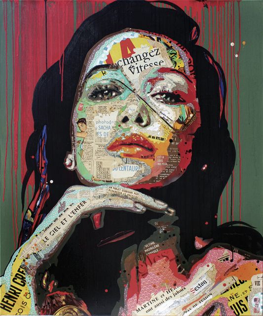 image art artiste artist peintre painting peinture portrait talent femme homme célébrité illustration collage toile oeuvre
