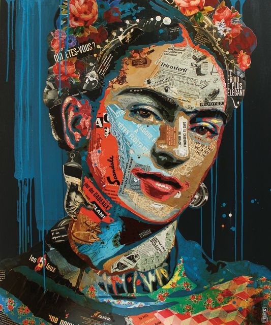 image art artiste artist peintre painting peinture portrait talent femme homme célébrité illustration collage toile oeuvre