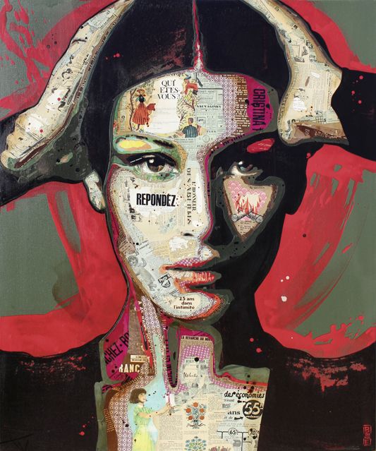 image art artiste artist peintre painting peinture portrait talent femme homme célébrité illustration collage toile oeuvre
