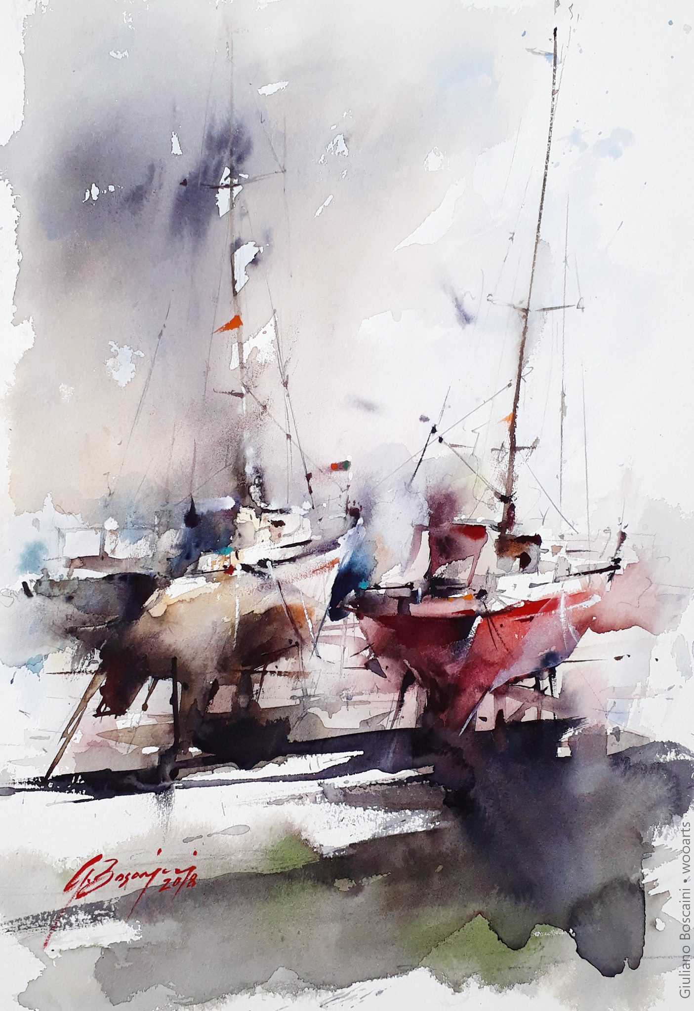 image femme portrait artiste art peinture painting artist huile toile tableau paysage talent pinceaux illustration Giuliano Boscaini