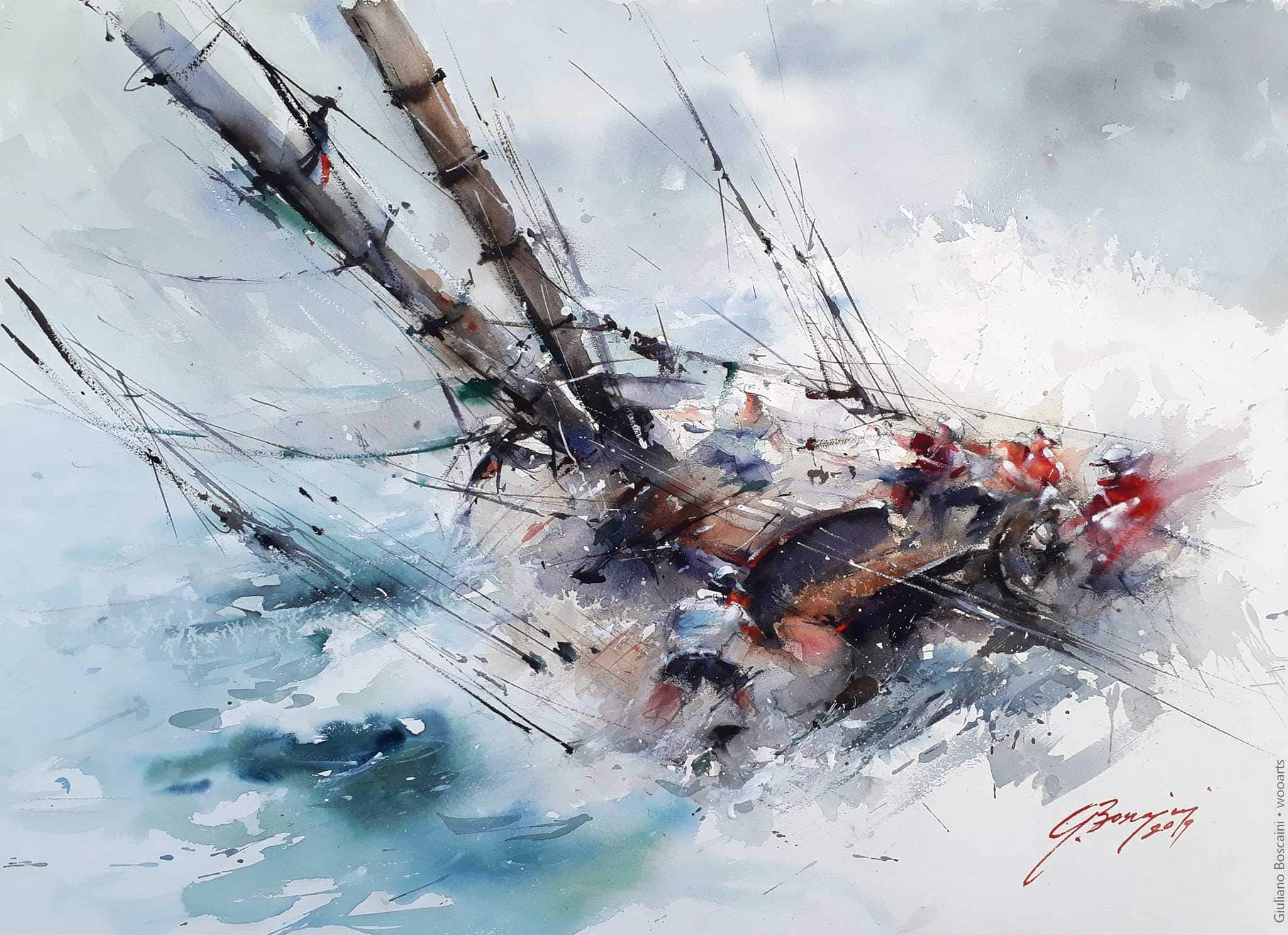 image femme peintre portrait fleurs artiste art peinture painting artist huile toile tableau paysage talent pinceaux illustration Giuliano Boscaini