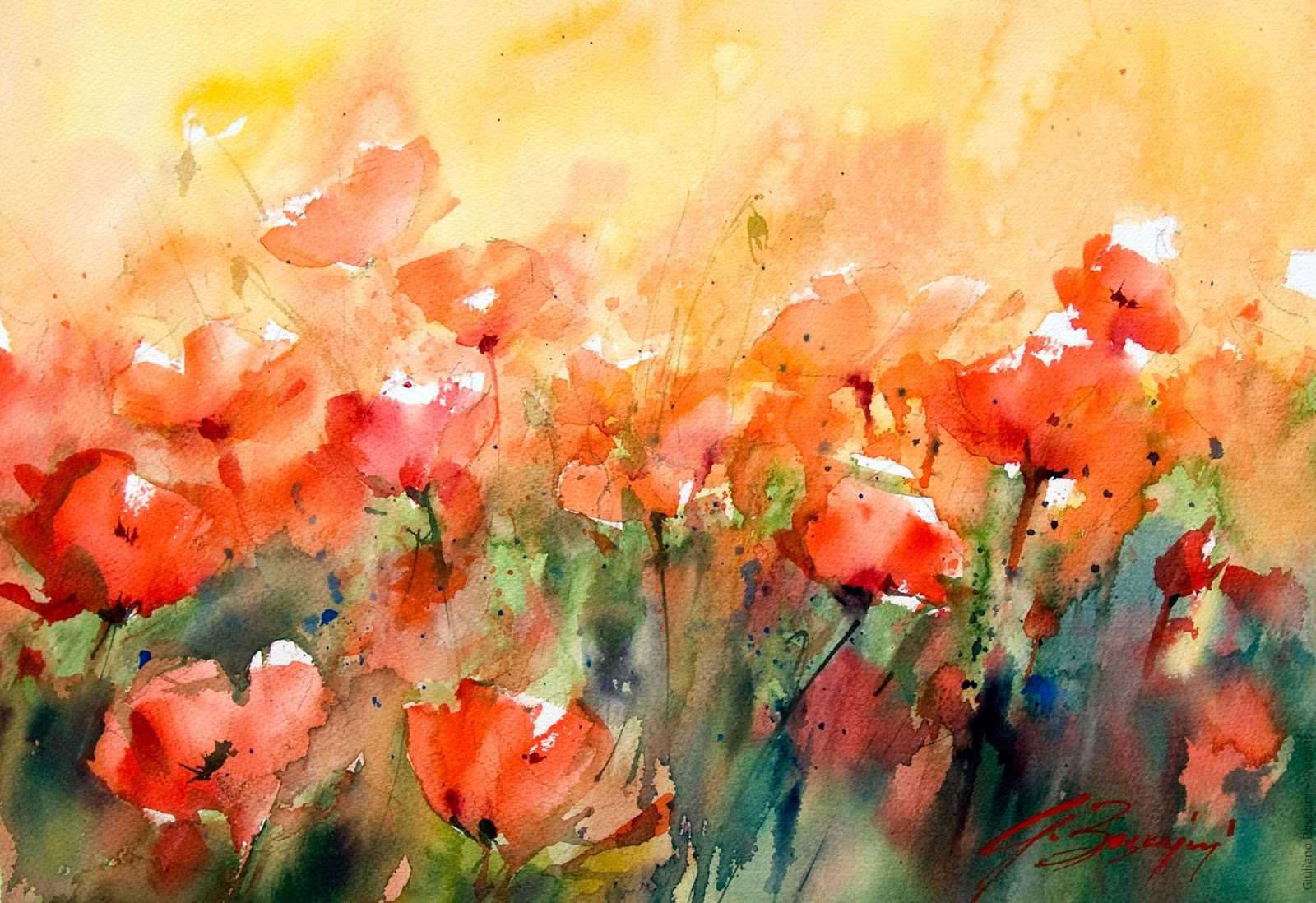 image femme peintre portrait fleurs artiste art peinture painting artist huile toile tableau paysage talent pinceaux illustration Giuliano Boscaini