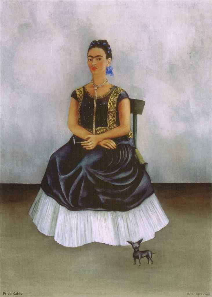 image artiste art artist peinture peintre portrait painting Frida Kahlo talent femme woman oeuvre tableau toile pinceau illustration
