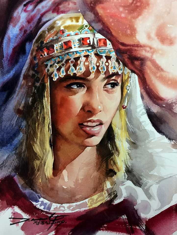 image picture artiste art artist peinture painting aquarelle pinceau toile portrait femme homme tableau talent Jung Hun-sung oeuvres illustration