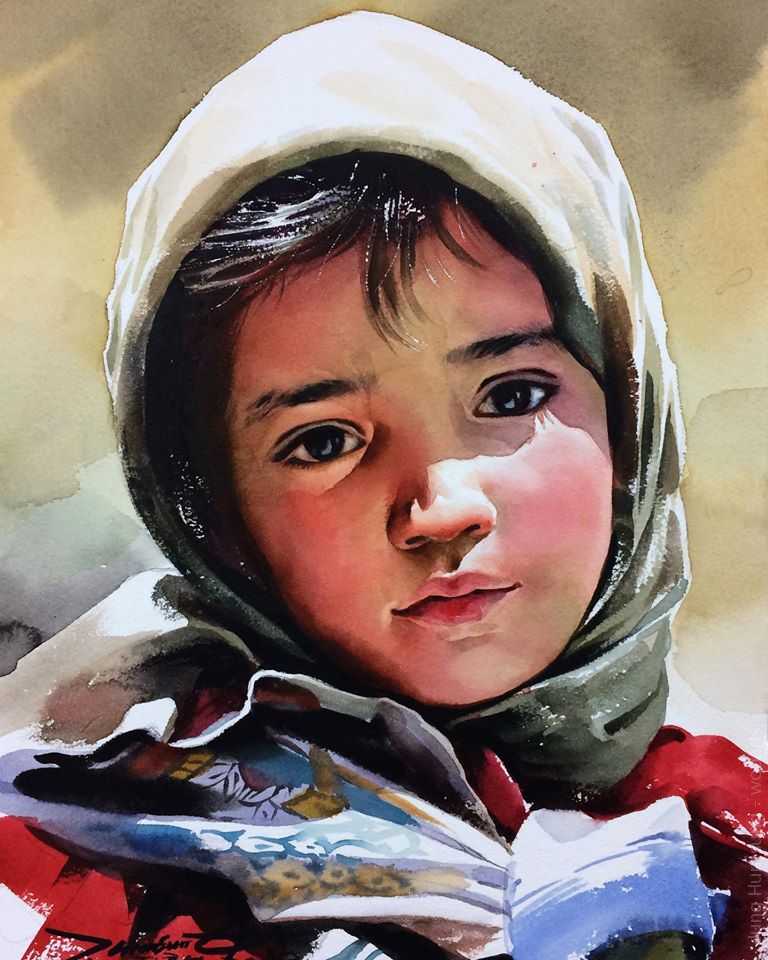 image picture artiste art artist peinture painting aquarelle pinceau toile portrait femme homme tableau talent Jung Hun-sung oeuvres illustration