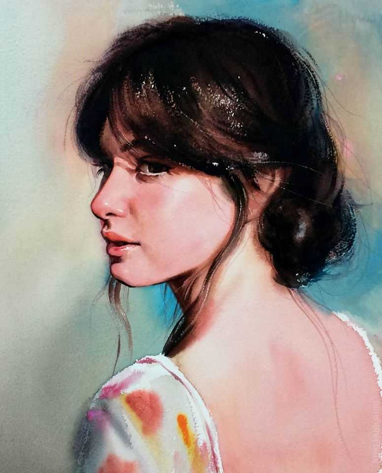 image picture artiste art artist peinture painting aquarelle pinceau toile portrait femme homme tableau talent Jung Hun-sung oeuvres illustration