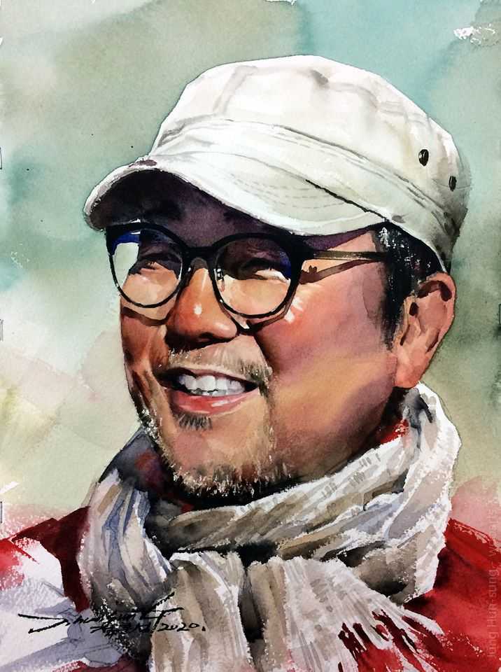 image picture artiste art artist peinture painting aquarelle pinceau toile portrait femme homme tableau talent Jung Hun-sung oeuvres illustration