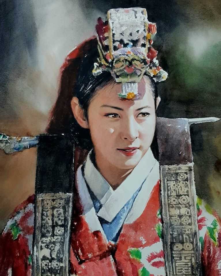 image picture artiste art artist peinture painting aquarelle pinceau toile portrait femme homme tableau talent Jung Hun-sung oeuvres illustration