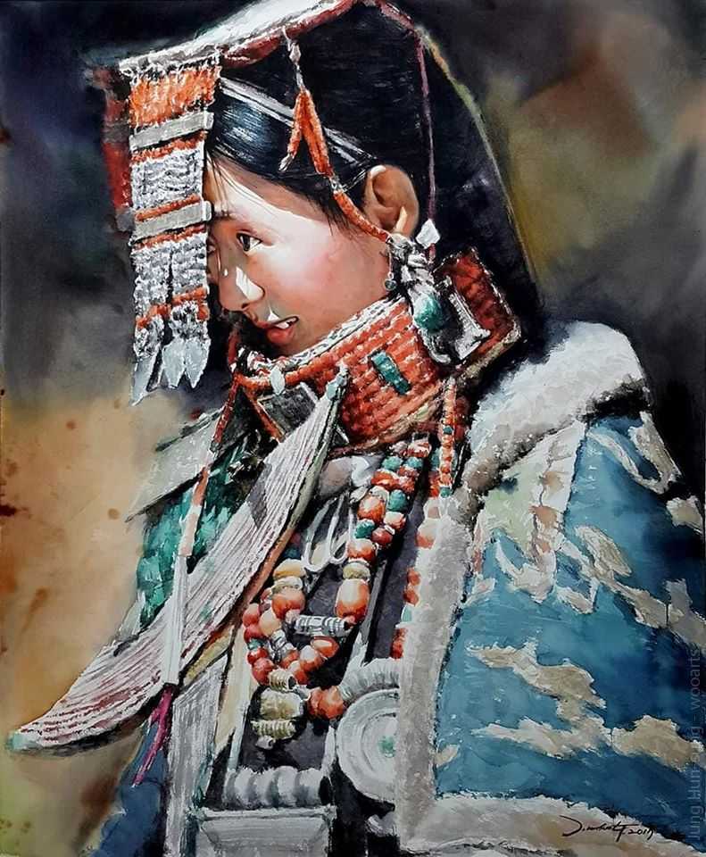 image picture artiste art artist peinture painting aquarelle pinceau toile portrait femme homme tableau talent Jung Hun-sung oeuvres illustration